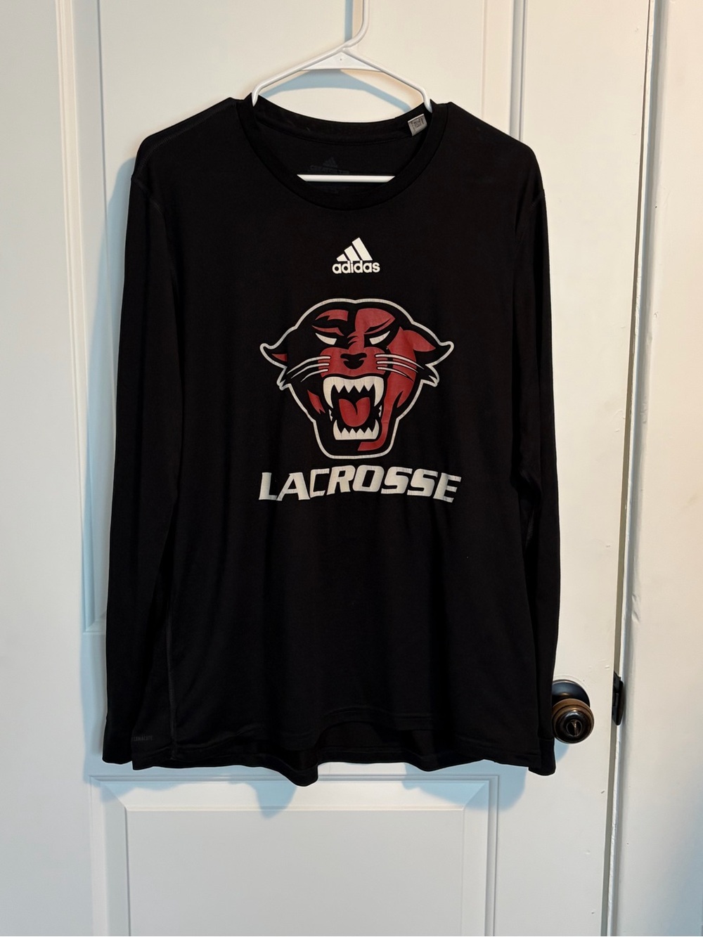 adidas Black Long-Sleeve Lacrosse Graphic Tee